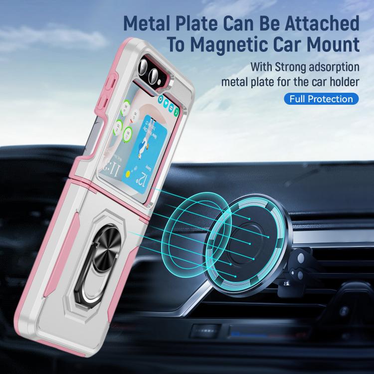 For Samsung Galaxy Z Flip6 5G Pioneer Armor Heavy Duty PC Hybrid TPU Phone Case with Holder