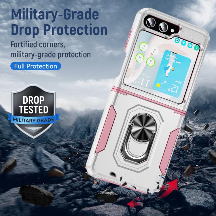 For Samsung Galaxy Z Flip6 5G Pioneer Armor Heavy Duty PC Hybrid TPU Phone Case with Holder
