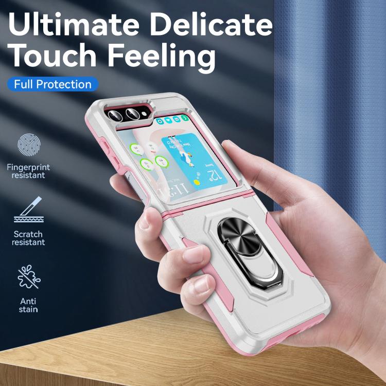 For Samsung Galaxy Z Flip6 5G Pioneer Armor Heavy Duty PC Hybrid TPU Phone Case with Holder