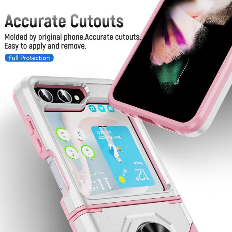 For Samsung Galaxy Z Flip6 5G Pioneer Armor Heavy Duty PC Hybrid TPU Phone Case with Holder