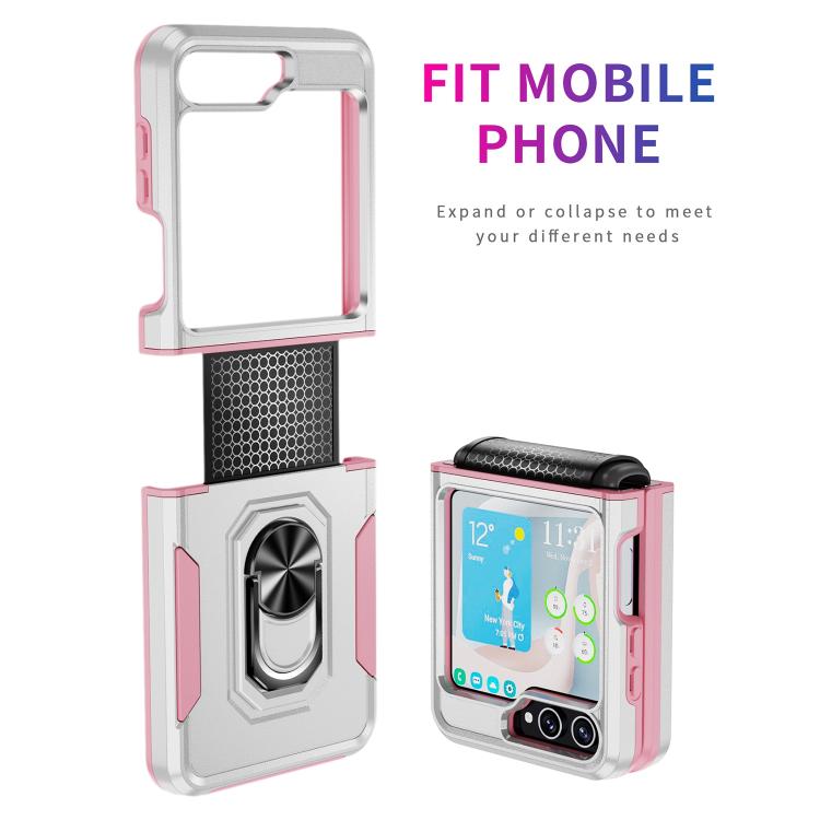For Samsung Galaxy Z Flip6 5G Pioneer Armor Heavy Duty PC Hybrid TPU Phone Case with Holder