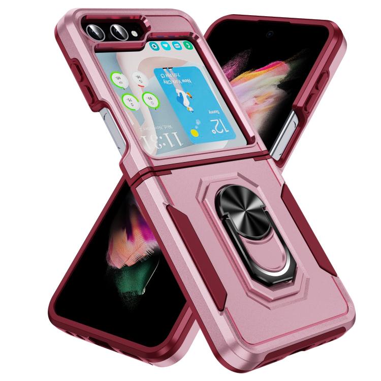 For Samsung Galaxy Z Flip6 5G Pioneer Armor Heavy Duty PC Hybrid TPU Phone Case with Holder