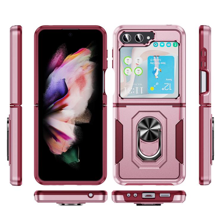 For Samsung Galaxy Z Flip6 5G Pioneer Armor Heavy Duty PC Hybrid TPU Phone Case with Holder