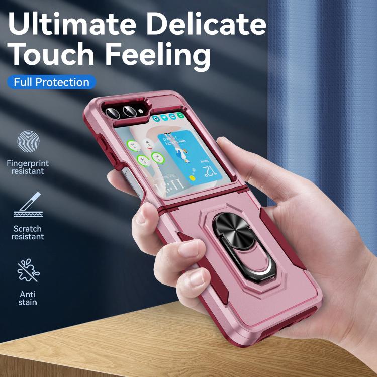 For Samsung Galaxy Z Flip6 5G Pioneer Armor Heavy Duty PC Hybrid TPU Phone Case with Holder