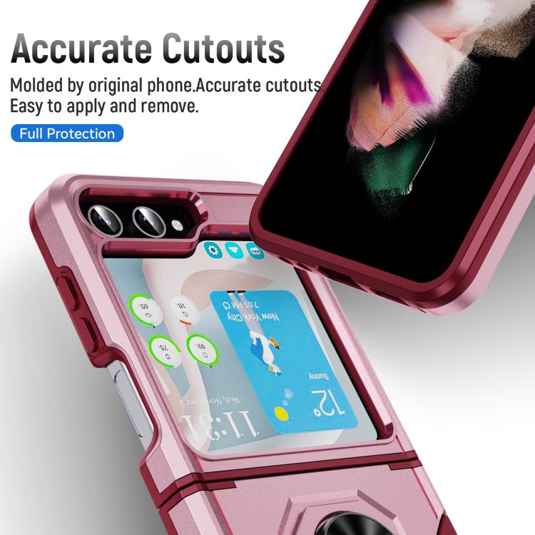 For Samsung Galaxy Z Flip6 5G Pioneer Armor Heavy Duty PC Hybrid TPU Phone Case with Holder