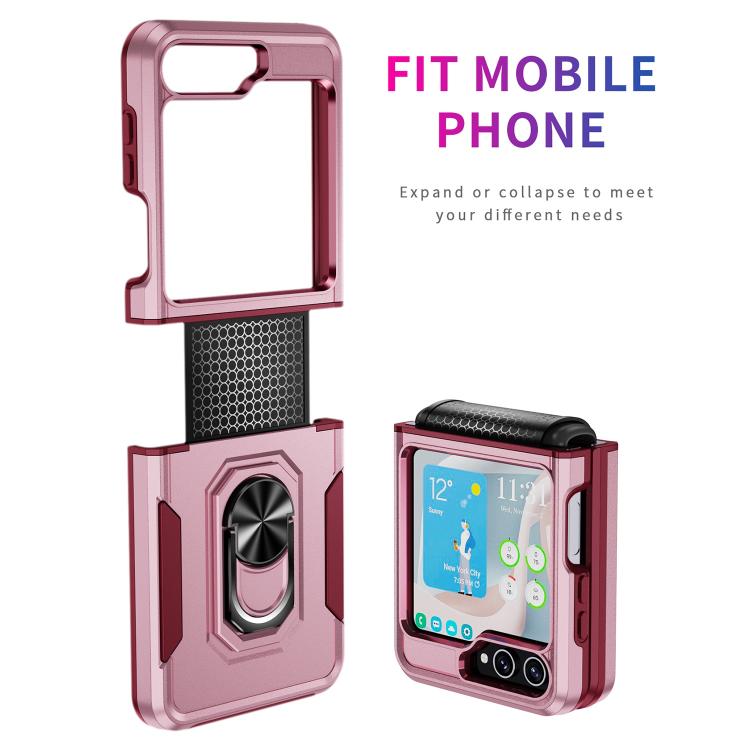 For Samsung Galaxy Z Flip6 5G Pioneer Armor Heavy Duty PC Hybrid TPU Phone Case with Holder