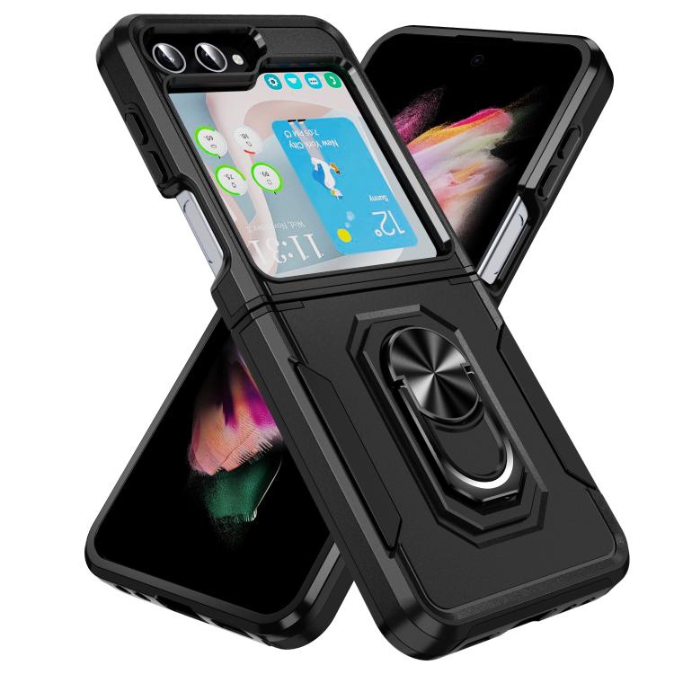 For Samsung Galaxy Z Flip6 5G Pioneer Armor Heavy Duty PC Hybrid TPU Phone Case with Holder