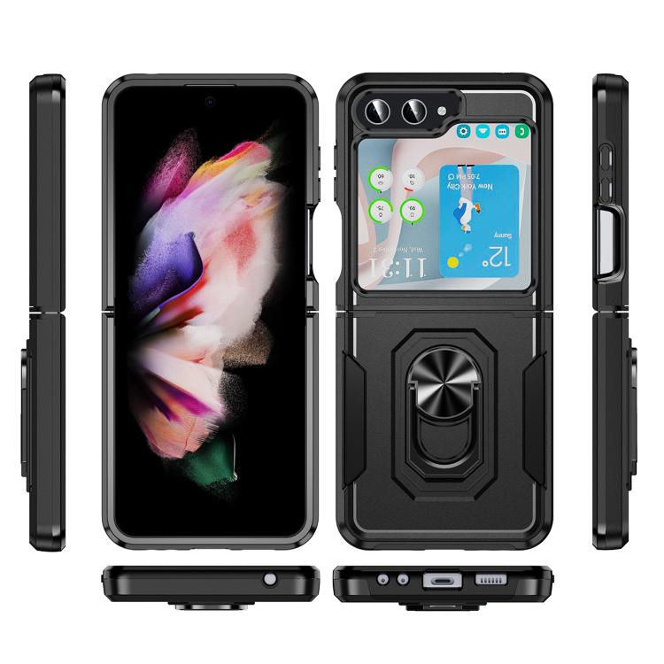 For Samsung Galaxy Z Flip6 5G Pioneer Armor Heavy Duty PC Hybrid TPU Phone Case with Holder