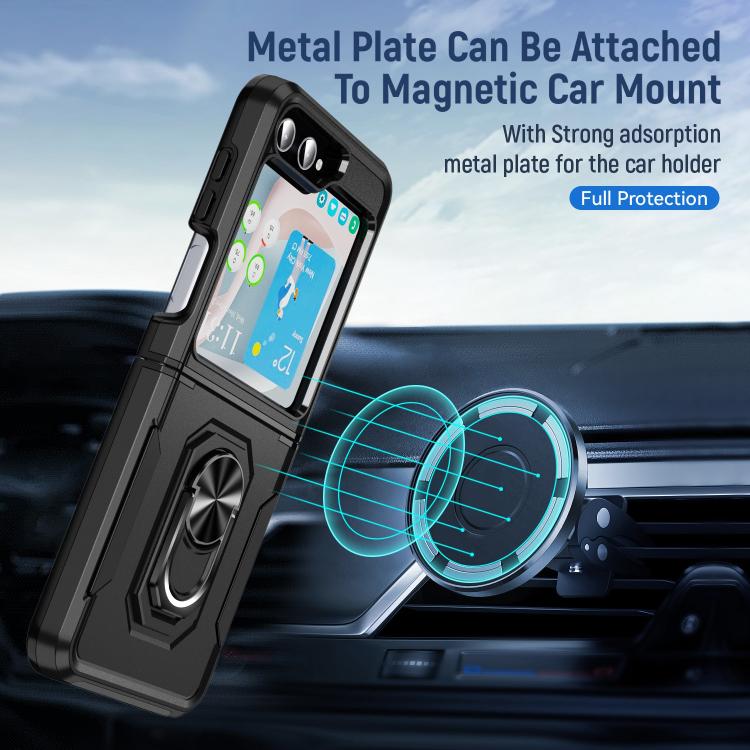 For Samsung Galaxy Z Flip6 5G Pioneer Armor Heavy Duty PC Hybrid TPU Phone Case with Holder