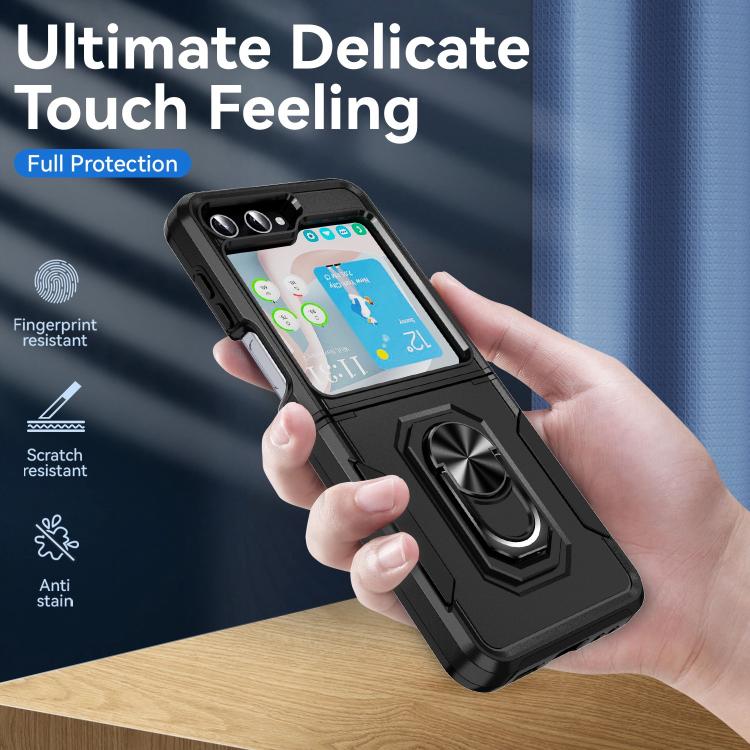 For Samsung Galaxy Z Flip6 5G Pioneer Armor Heavy Duty PC Hybrid TPU Phone Case with Holder