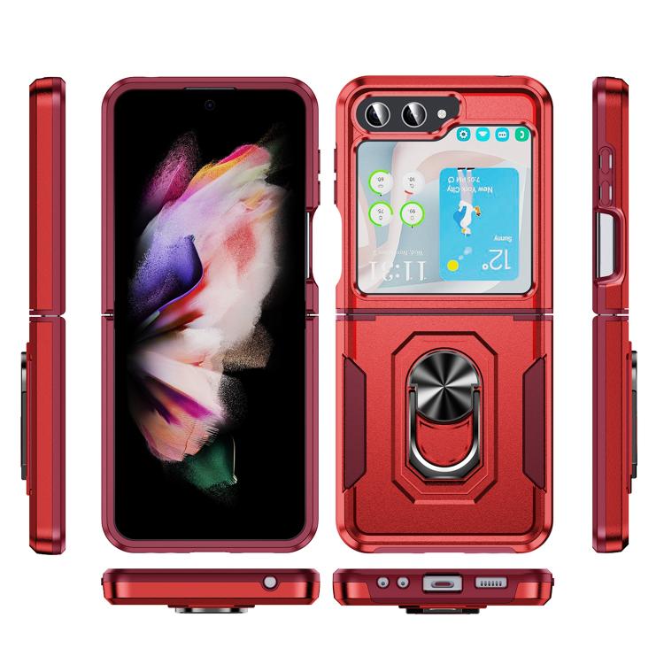 For Samsung Galaxy Z Flip6 5G Pioneer Armor Heavy Duty PC Hybrid TPU Phone Case with Holder