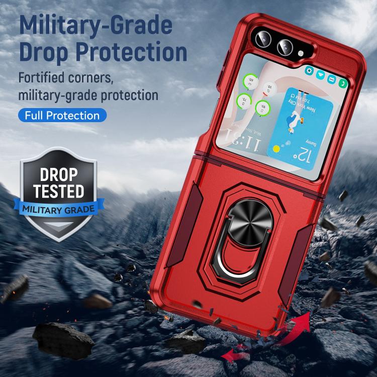 For Samsung Galaxy Z Flip6 5G Pioneer Armor Heavy Duty PC Hybrid TPU Phone Case with Holder