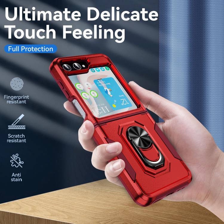 For Samsung Galaxy Z Flip6 5G Pioneer Armor Heavy Duty PC Hybrid TPU Phone Case with Holder
