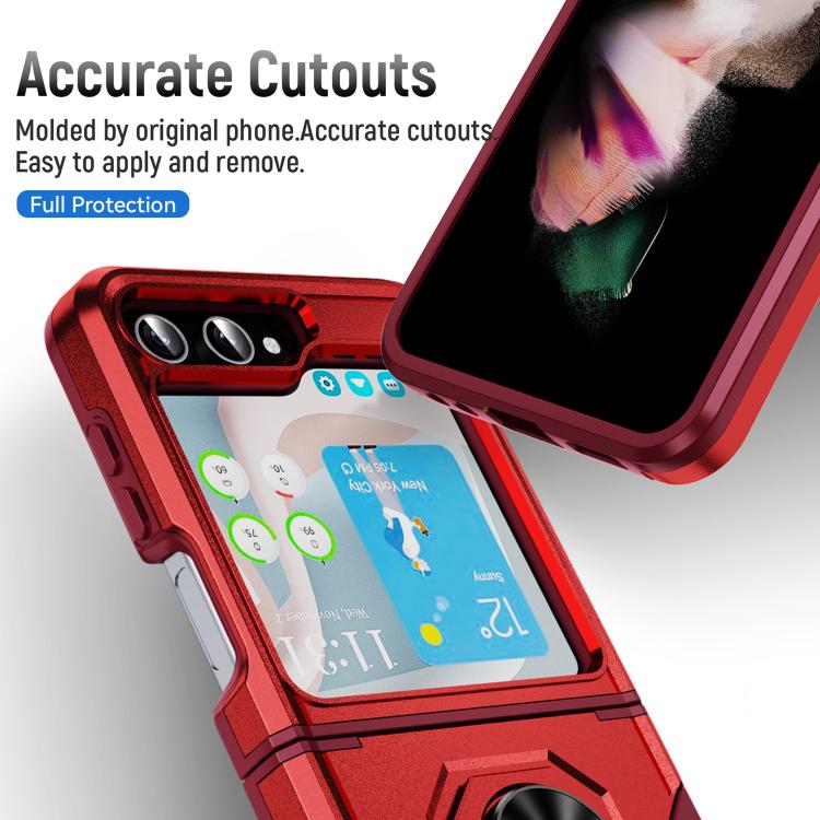 For Samsung Galaxy Z Flip6 5G Pioneer Armor Heavy Duty PC Hybrid TPU Phone Case with Holder