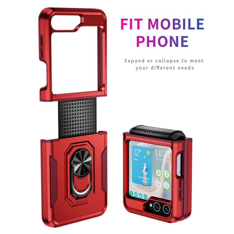 For Samsung Galaxy Z Flip6 5G Pioneer Armor Heavy Duty PC Hybrid TPU Phone Case with Holder