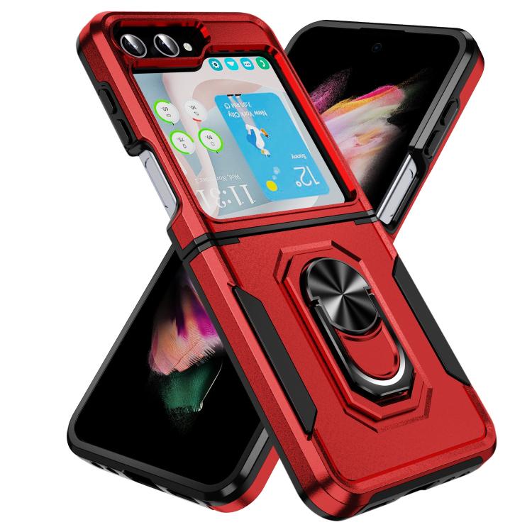 For Samsung Galaxy Z Flip6 5G Pioneer Armor Heavy Duty PC Hybrid TPU Phone Case with Holder