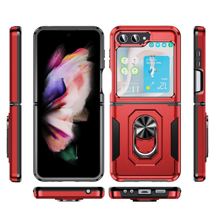 For Samsung Galaxy Z Flip6 5G Pioneer Armor Heavy Duty PC Hybrid TPU Phone Case with Holder