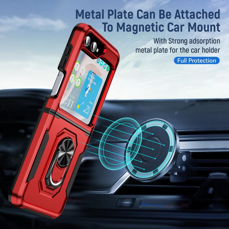For Samsung Galaxy Z Flip6 5G Pioneer Armor Heavy Duty PC Hybrid TPU Phone Case with Holder