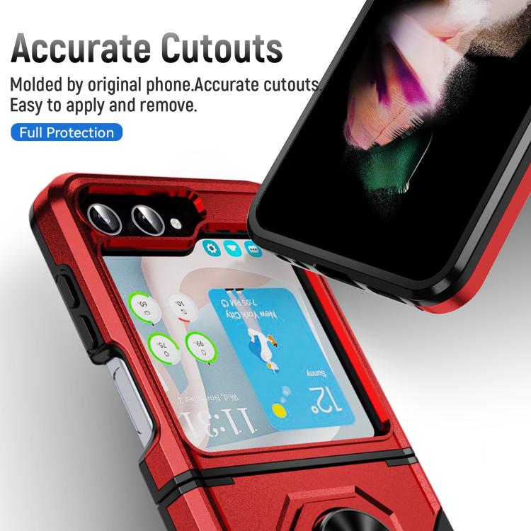 For Samsung Galaxy Z Flip6 5G Pioneer Armor Heavy Duty PC Hybrid TPU Phone Case with Holder