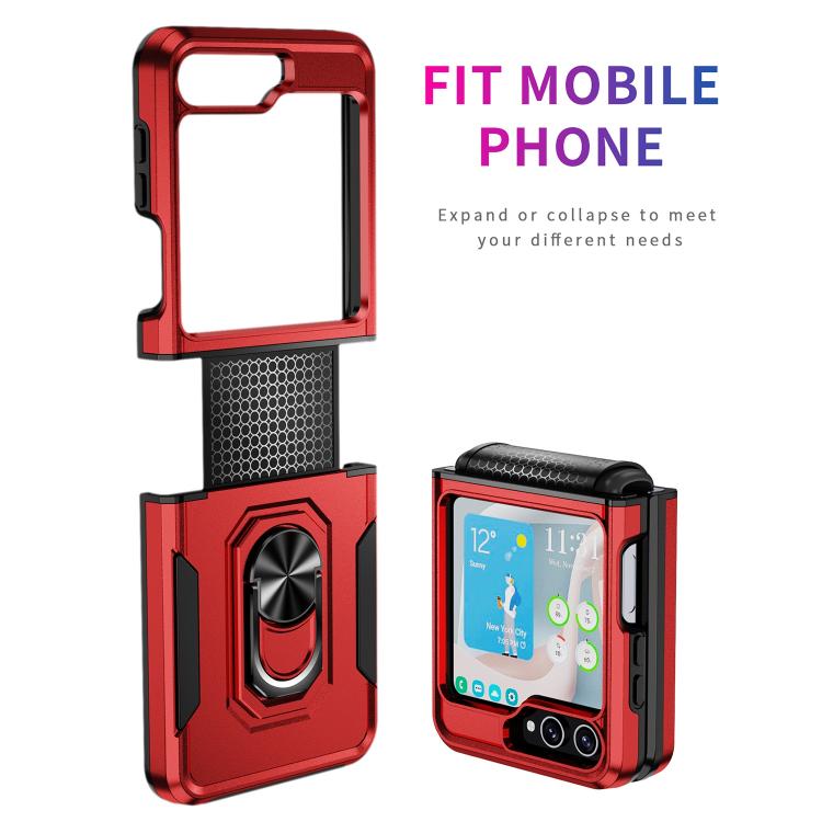 For Samsung Galaxy Z Flip6 5G Pioneer Armor Heavy Duty PC Hybrid TPU Phone Case with Holder