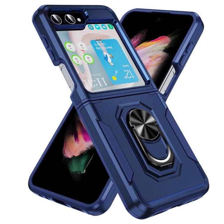 For Samsung Galaxy Z Flip6 5G Pioneer Armor Heavy Duty PC Hybrid TPU Phone Case with Holder