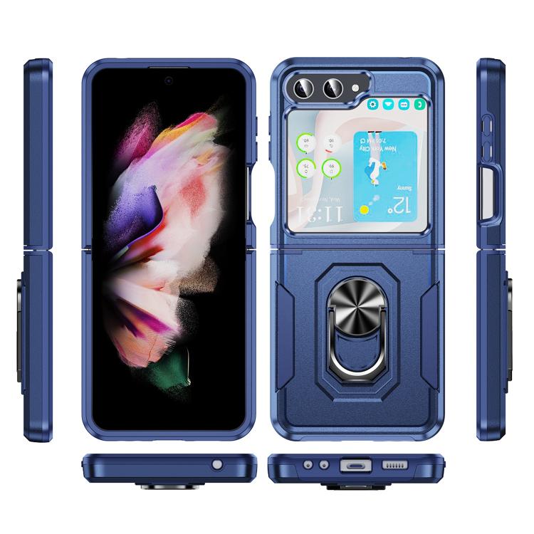 For Samsung Galaxy Z Flip6 5G Pioneer Armor Heavy Duty PC Hybrid TPU Phone Case with Holder