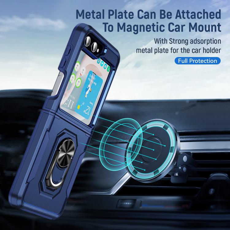 For Samsung Galaxy Z Flip6 5G Pioneer Armor Heavy Duty PC Hybrid TPU Phone Case with Holder