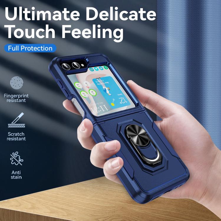 For Samsung Galaxy Z Flip6 5G Pioneer Armor Heavy Duty PC Hybrid TPU Phone Case with Holder