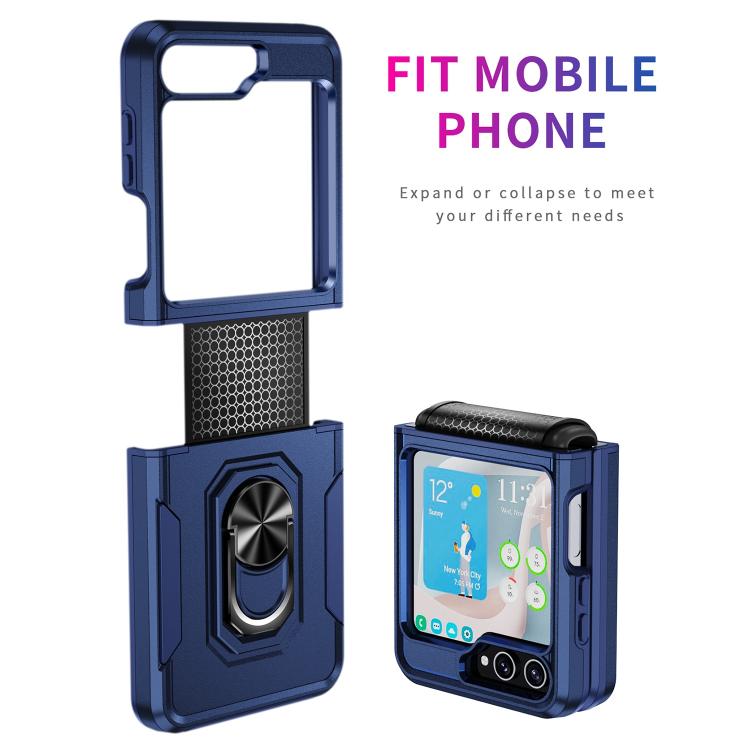 For Samsung Galaxy Z Flip6 5G Pioneer Armor Heavy Duty PC Hybrid TPU Phone Case with Holder