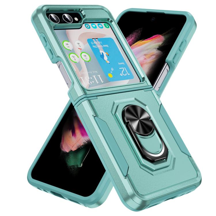 For Samsung Galaxy Z Flip6 5G Pioneer Armor Heavy Duty PC Hybrid TPU Phone Case with Holder