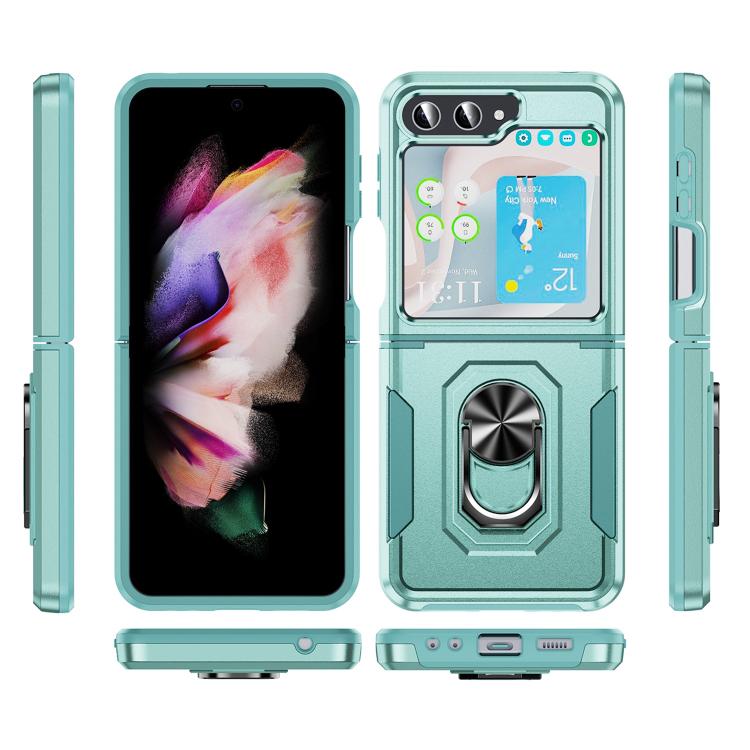 For Samsung Galaxy Z Flip6 5G Pioneer Armor Heavy Duty PC Hybrid TPU Phone Case with Holder