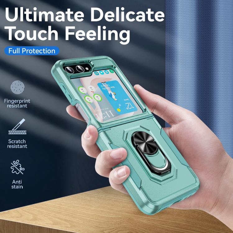 For Samsung Galaxy Z Flip6 5G Pioneer Armor Heavy Duty PC Hybrid TPU Phone Case with Holder