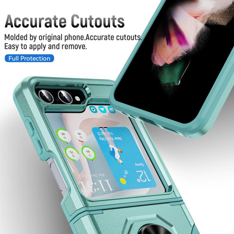 For Samsung Galaxy Z Flip6 5G Pioneer Armor Heavy Duty PC Hybrid TPU Phone Case with Holder