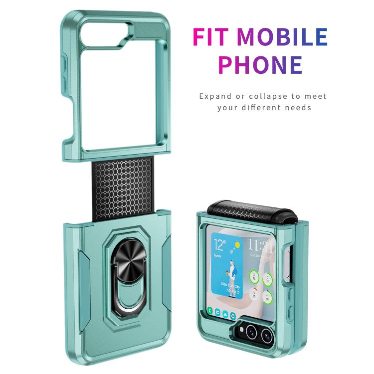 For Samsung Galaxy Z Flip6 5G Pioneer Armor Heavy Duty PC Hybrid TPU Phone Case with Holder