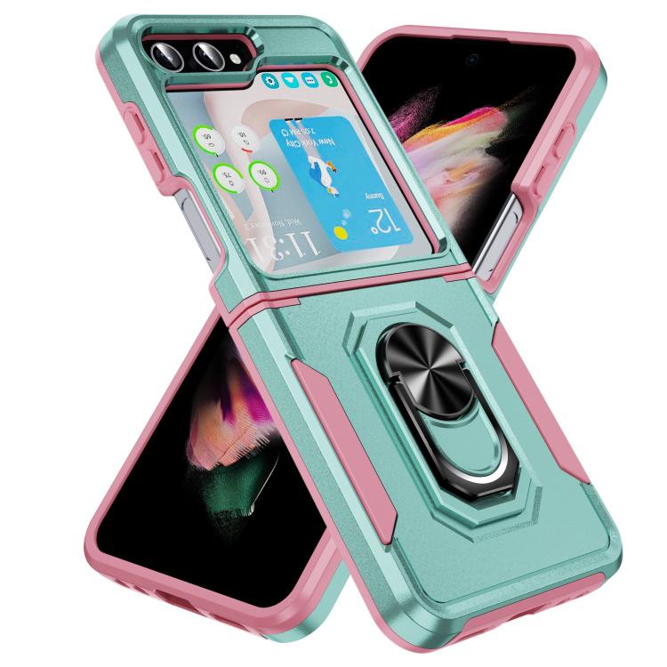 For Samsung Galaxy Z Flip6 5G Pioneer Armor Heavy Duty PC Hybrid TPU Phone Case with Holder