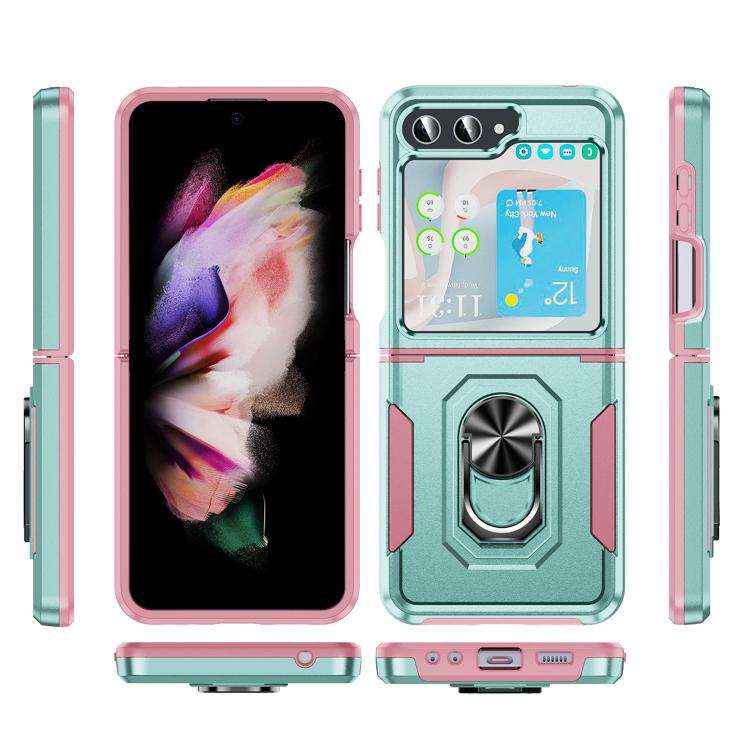 For Samsung Galaxy Z Flip6 5G Pioneer Armor Heavy Duty PC Hybrid TPU Phone Case with Holder