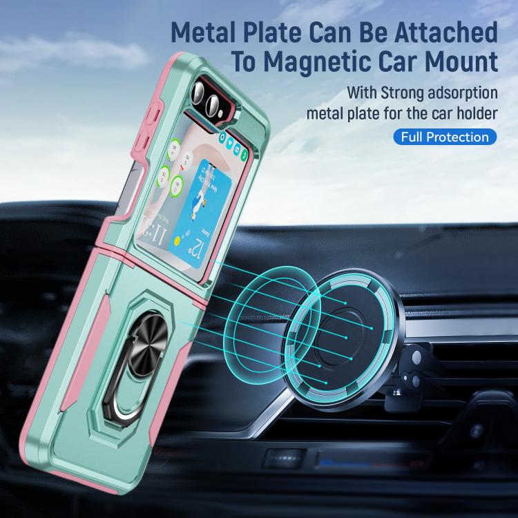 For Samsung Galaxy Z Flip6 5G Pioneer Armor Heavy Duty PC Hybrid TPU Phone Case with Holder