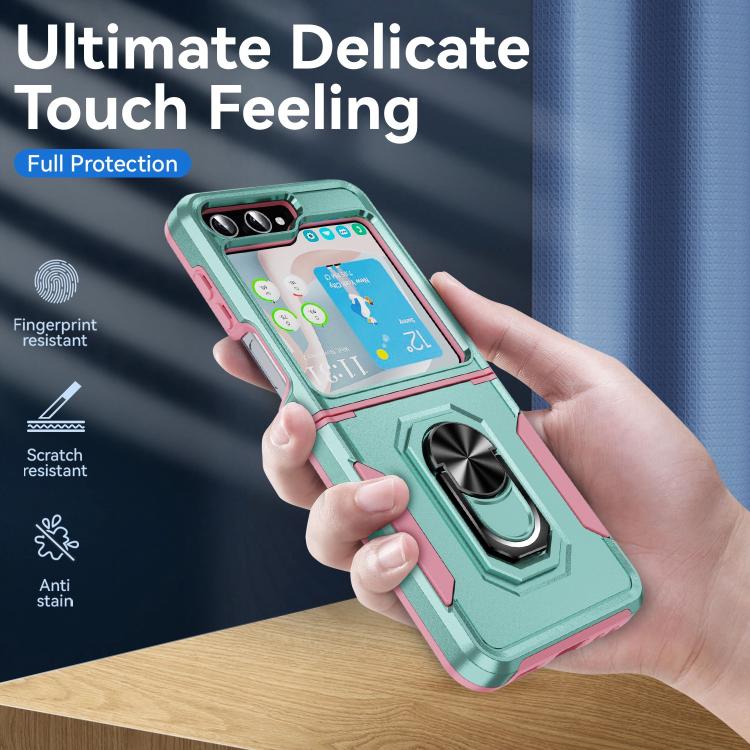 For Samsung Galaxy Z Flip6 5G Pioneer Armor Heavy Duty PC Hybrid TPU Phone Case with Holder
