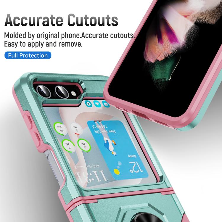 For Samsung Galaxy Z Flip6 5G Pioneer Armor Heavy Duty PC Hybrid TPU Phone Case with Holder