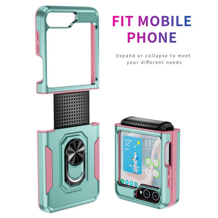 For Samsung Galaxy Z Flip6 5G Pioneer Armor Heavy Duty PC Hybrid TPU Phone Case with Holder