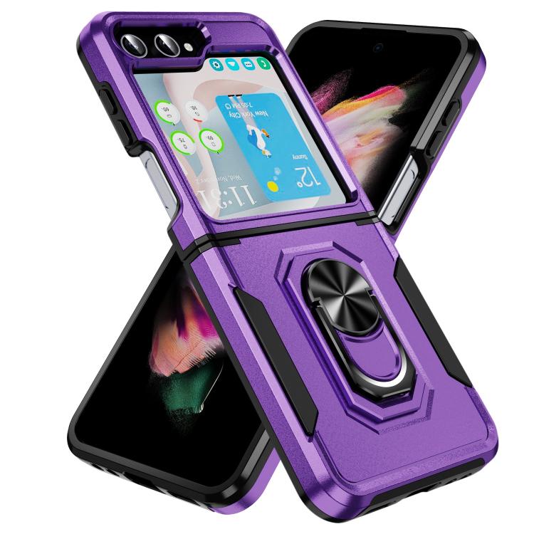 For Samsung Galaxy Z Flip6 5G Pioneer Armor Heavy Duty PC Hybrid TPU Phone Case with Holder