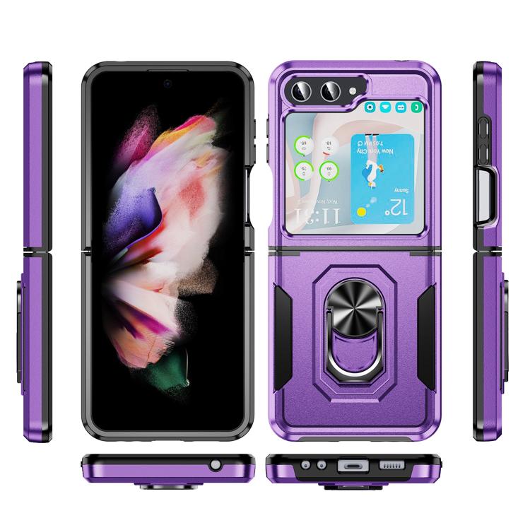 For Samsung Galaxy Z Flip6 5G Pioneer Armor Heavy Duty PC Hybrid TPU Phone Case with Holder