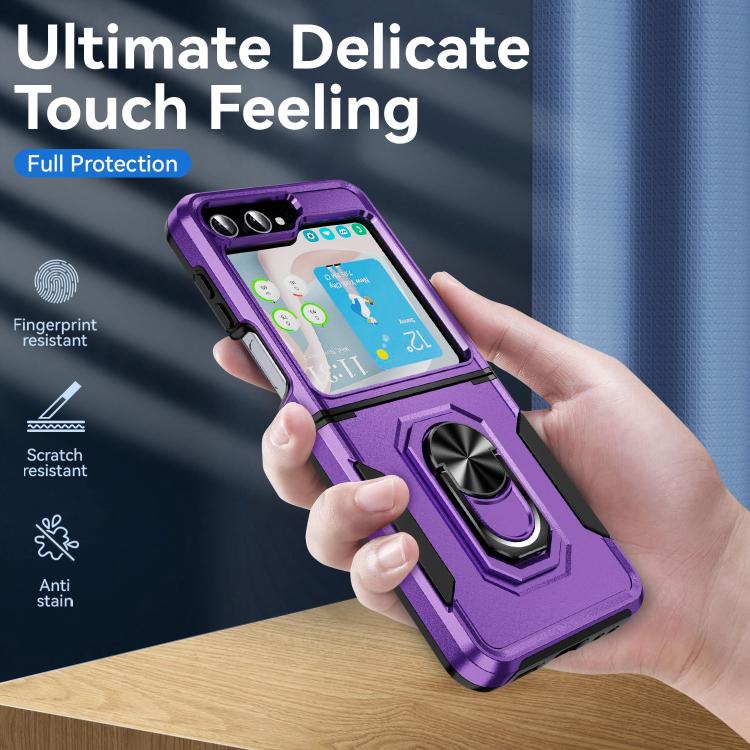 For Samsung Galaxy Z Flip6 5G Pioneer Armor Heavy Duty PC Hybrid TPU Phone Case with Holder