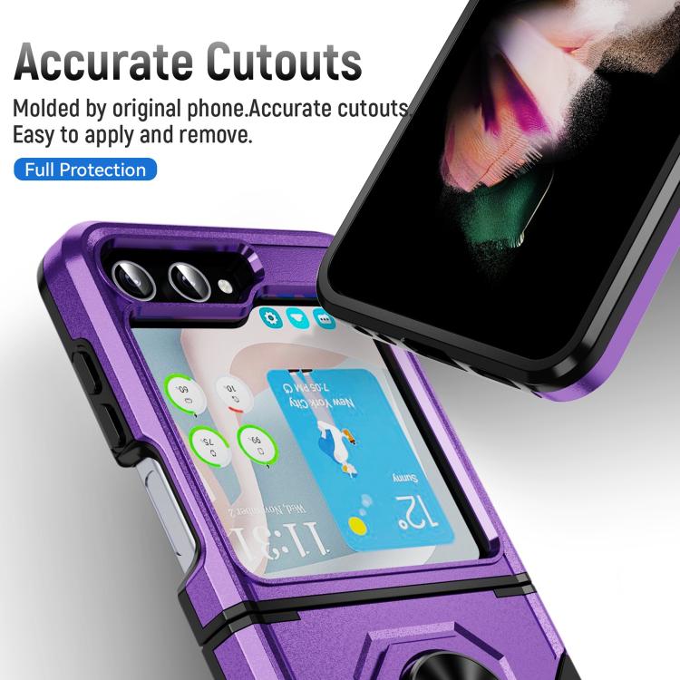 For Samsung Galaxy Z Flip6 5G Pioneer Armor Heavy Duty PC Hybrid TPU Phone Case with Holder