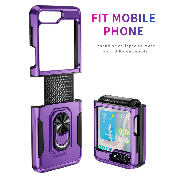 For Samsung Galaxy Z Flip6 5G Pioneer Armor Heavy Duty PC Hybrid TPU Phone Case with Holder