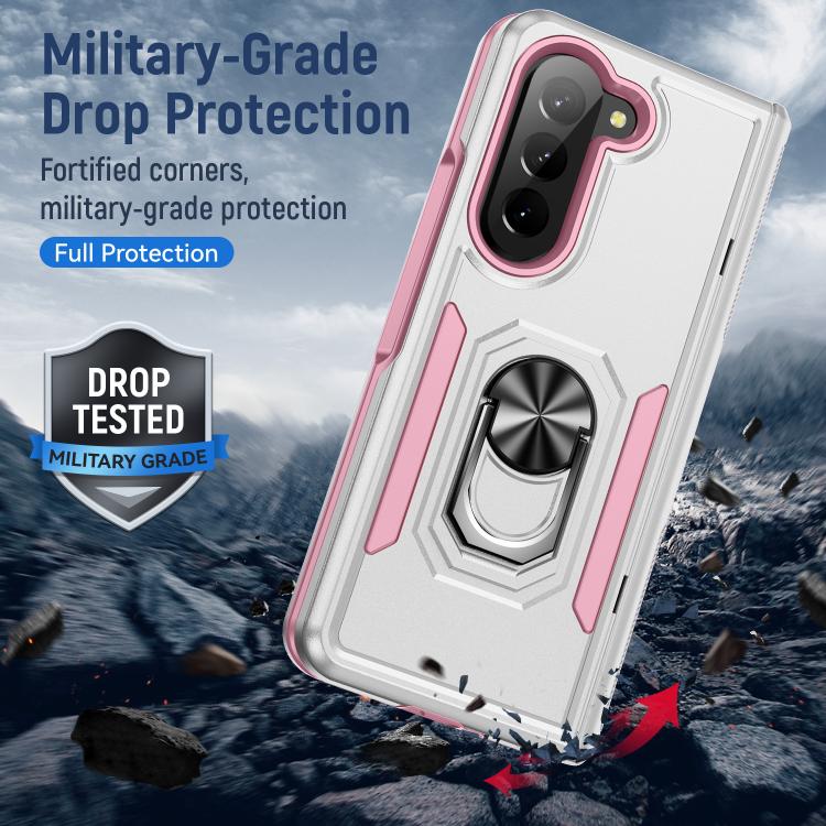 For Samsung Galaxy Z Fold5 5G Pioneer Armor Heavy Duty PC Hybrid TPU Phone Case with Holder
