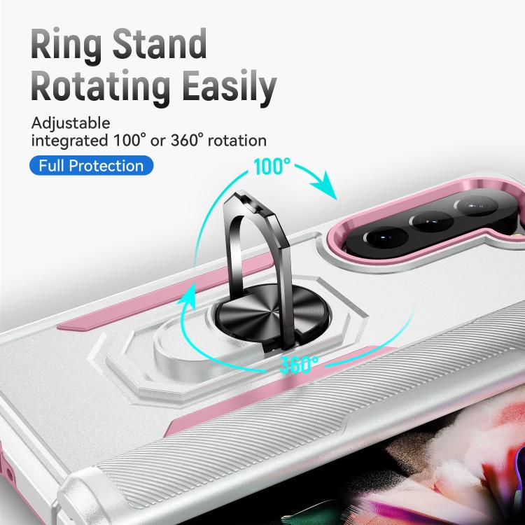For Samsung Galaxy Z Fold5 5G Pioneer Armor Heavy Duty PC Hybrid TPU Phone Case with Holder