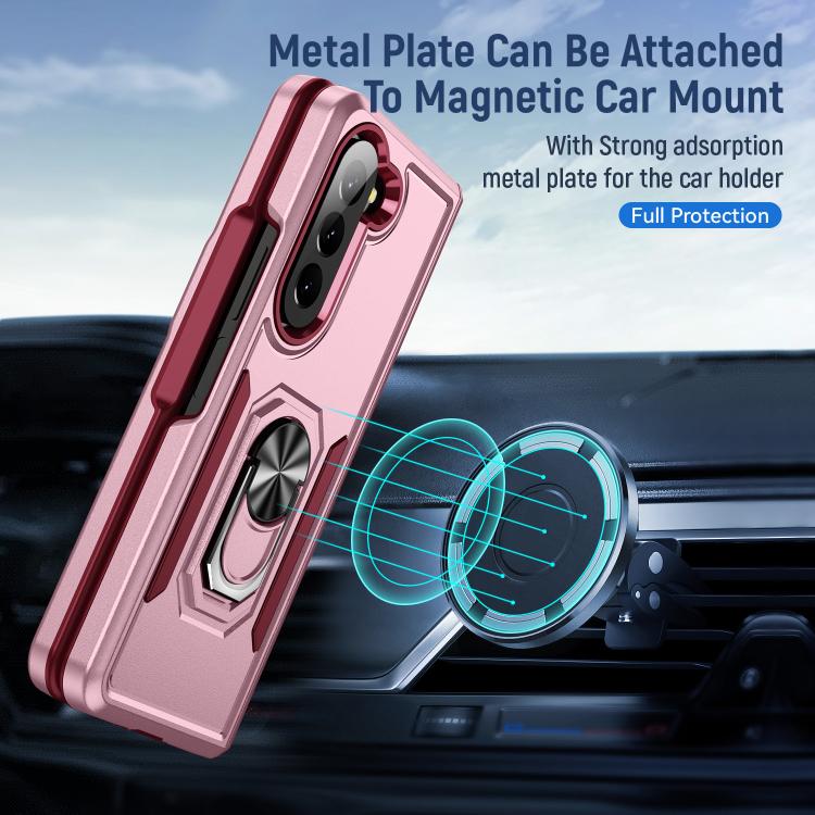 For Samsung Galaxy Z Fold5 5G Pioneer Armor Heavy Duty PC Hybrid TPU Phone Case with Holder