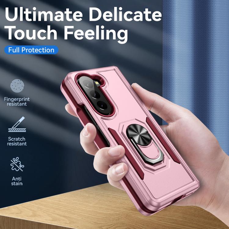 For Samsung Galaxy Z Fold5 5G Pioneer Armor Heavy Duty PC Hybrid TPU Phone Case with Holder