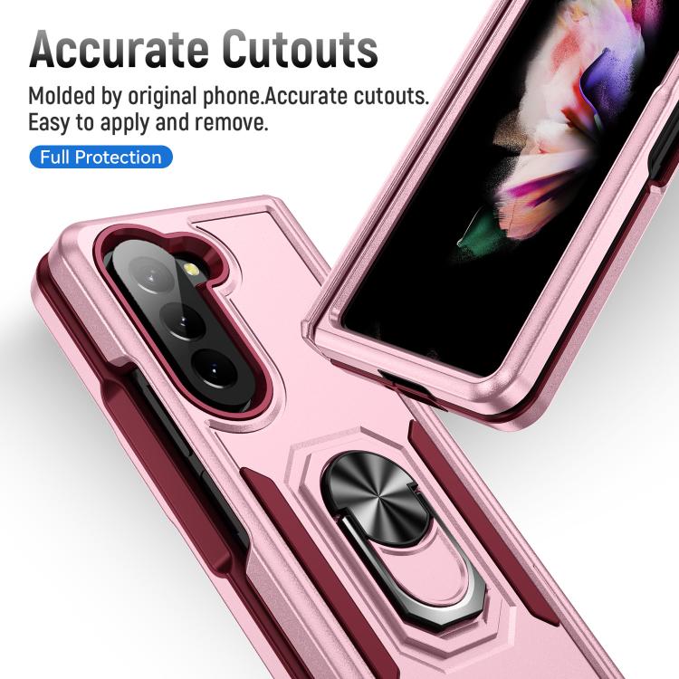 For Samsung Galaxy Z Fold5 5G Pioneer Armor Heavy Duty PC Hybrid TPU Phone Case with Holder